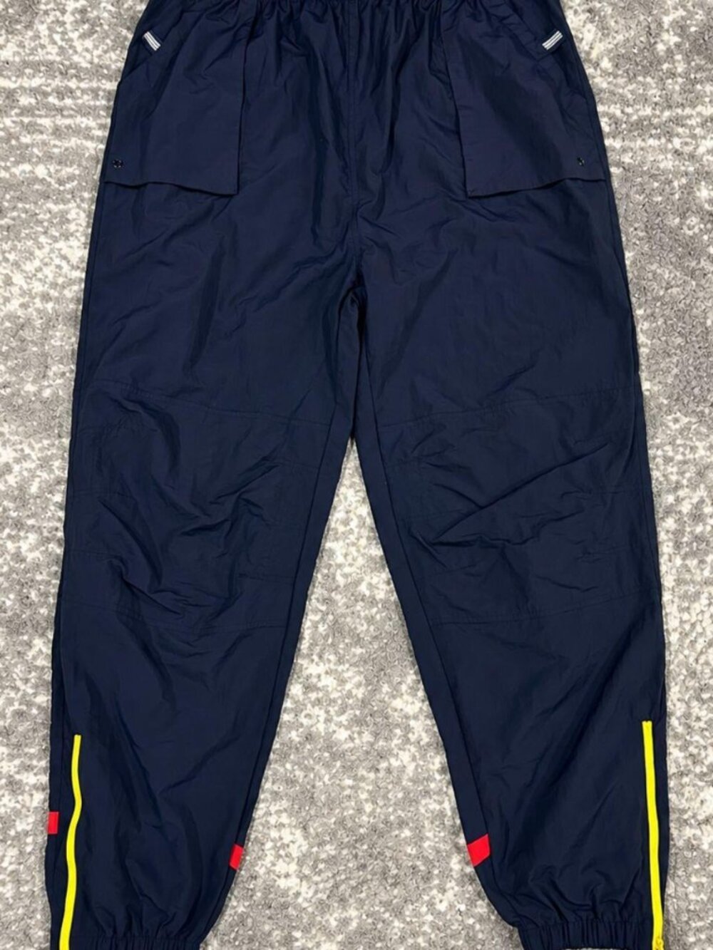 Vintage Style Navy Parachute Cargo Track Pants